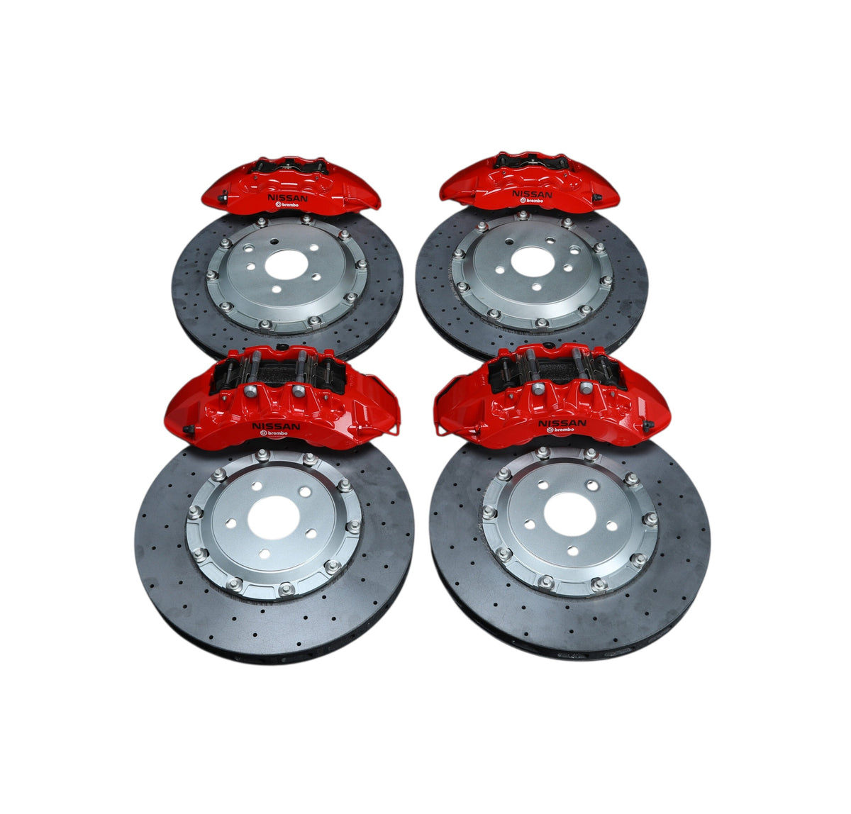 Crank Motorposrt R35 GTR Carbon Ceramic Brake Conversion Kit – Nissan Skyline R32-R34 – Red Calipers with Black Hat