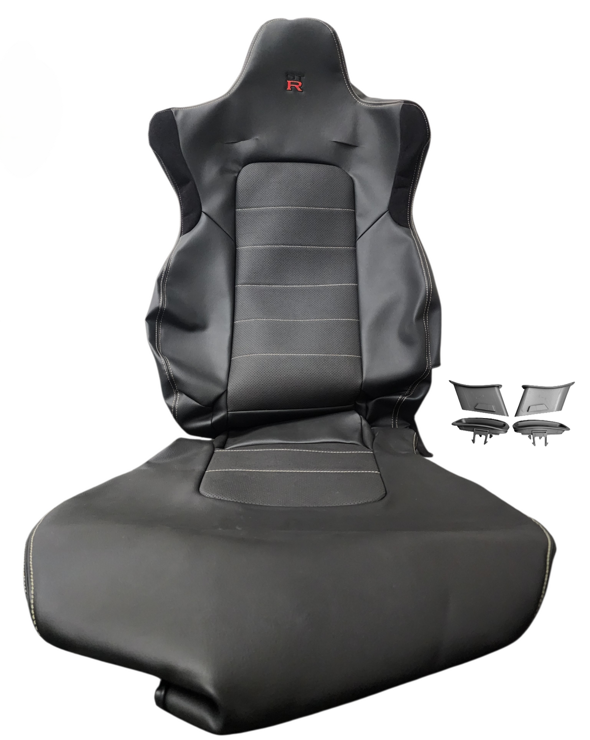 1x Nissan Skyline R34 GTR M-Spec OEM Front Leather Seat Replacement Skin