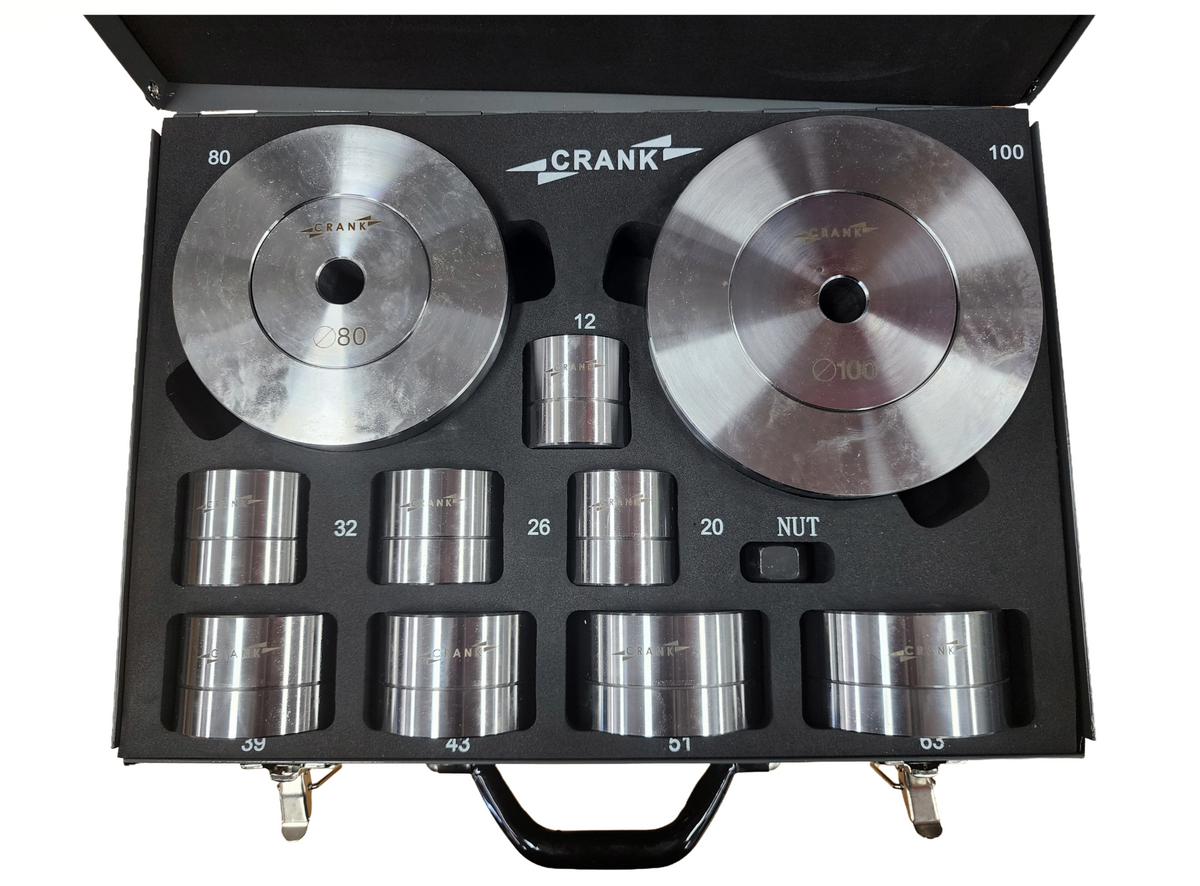 Crank Motorsport 20-Piece Hydraulic Metal Hole Punch Set – Premium Taper Dimple Dies Kit