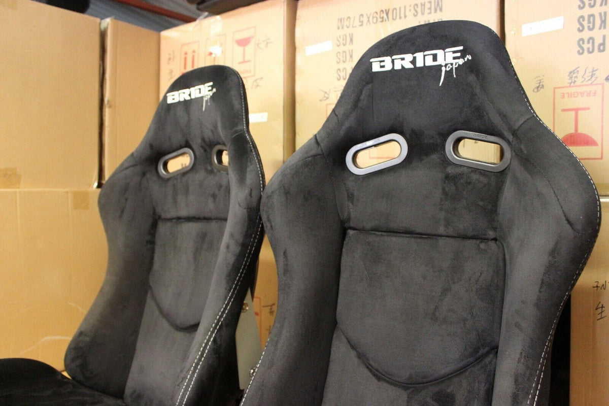 2x Bride Stradia Fiberglass Alcantara Recliner Seats – ADR Approved