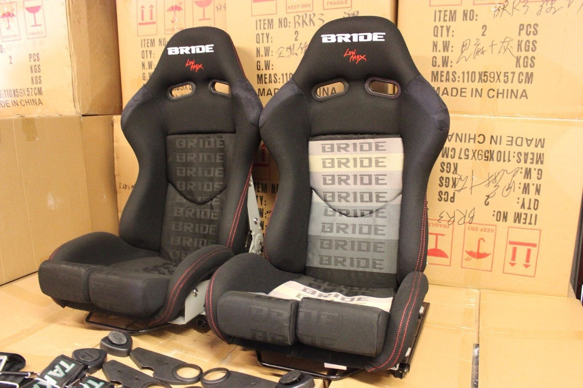 2x Bride Stradia Fiberglass Full Black Gradient Recliner Seat – ADR Approved