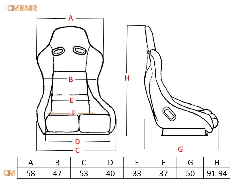 2x Bride VIOS II Style Fixed Back Racing Seats – Red Fibreglass Low Max