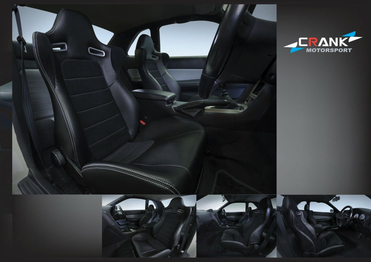 2x Crank Motorsport Nissan Skyline R34 GTR Mspec Leather Style Seats – ADR Approved