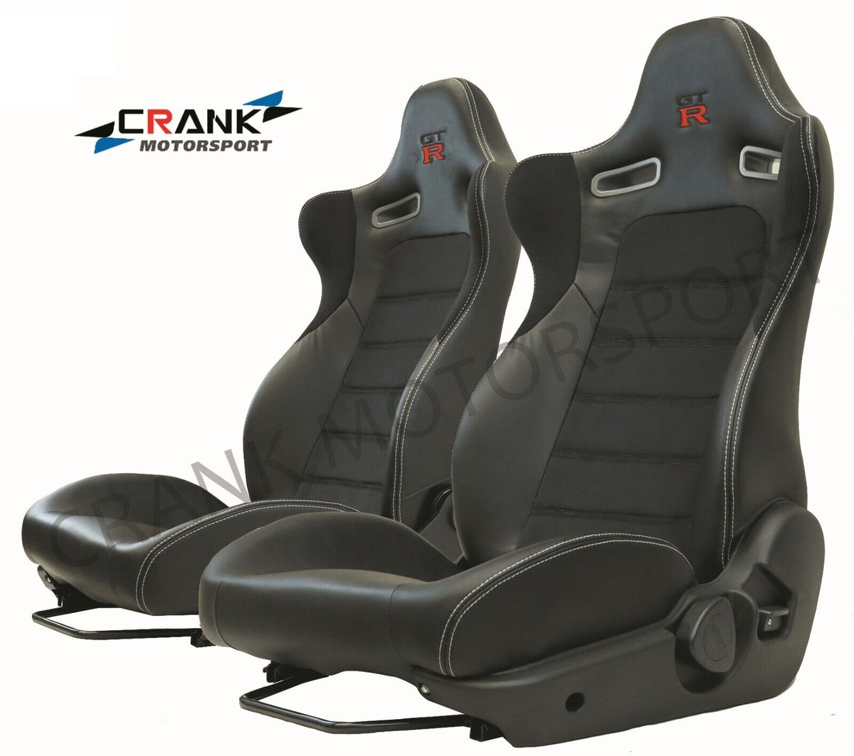 2x Crank Motorsport Nissan Skyline R34 GTR Mspec Leather Style Seats – ADR Approved, AU Stock
