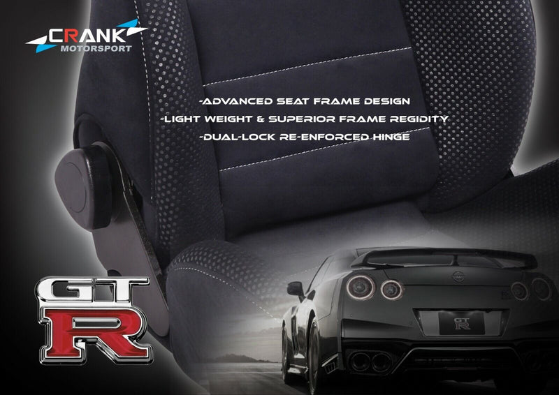 2x Crank Motorsport Nissan Skyline R34 GTR Vspec II Series 2 Style Seats – ADR Approved