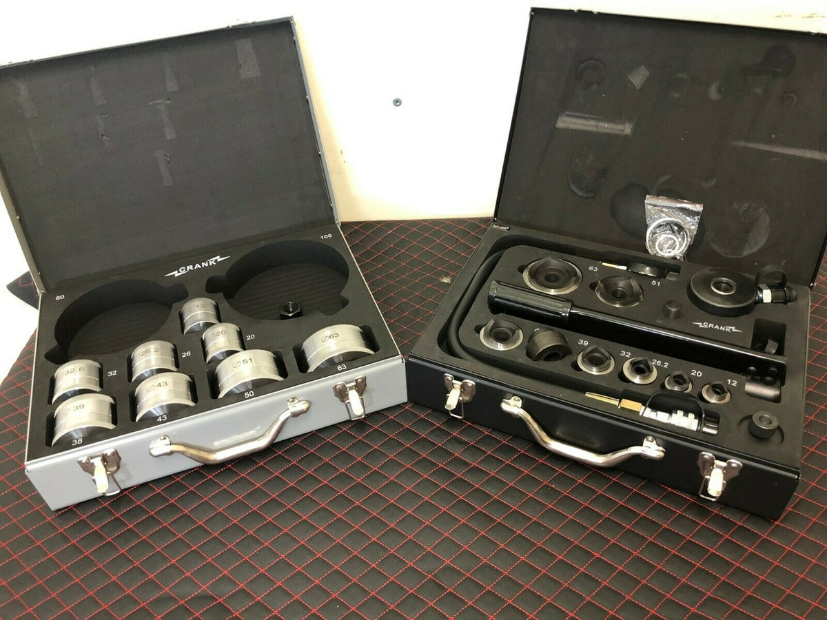 Crank Motorsport 36 Pcs Dimple Die Hole Punch Set – 16–63 mm Cut, 1/2–2.5 in TAPER Premium Kit
