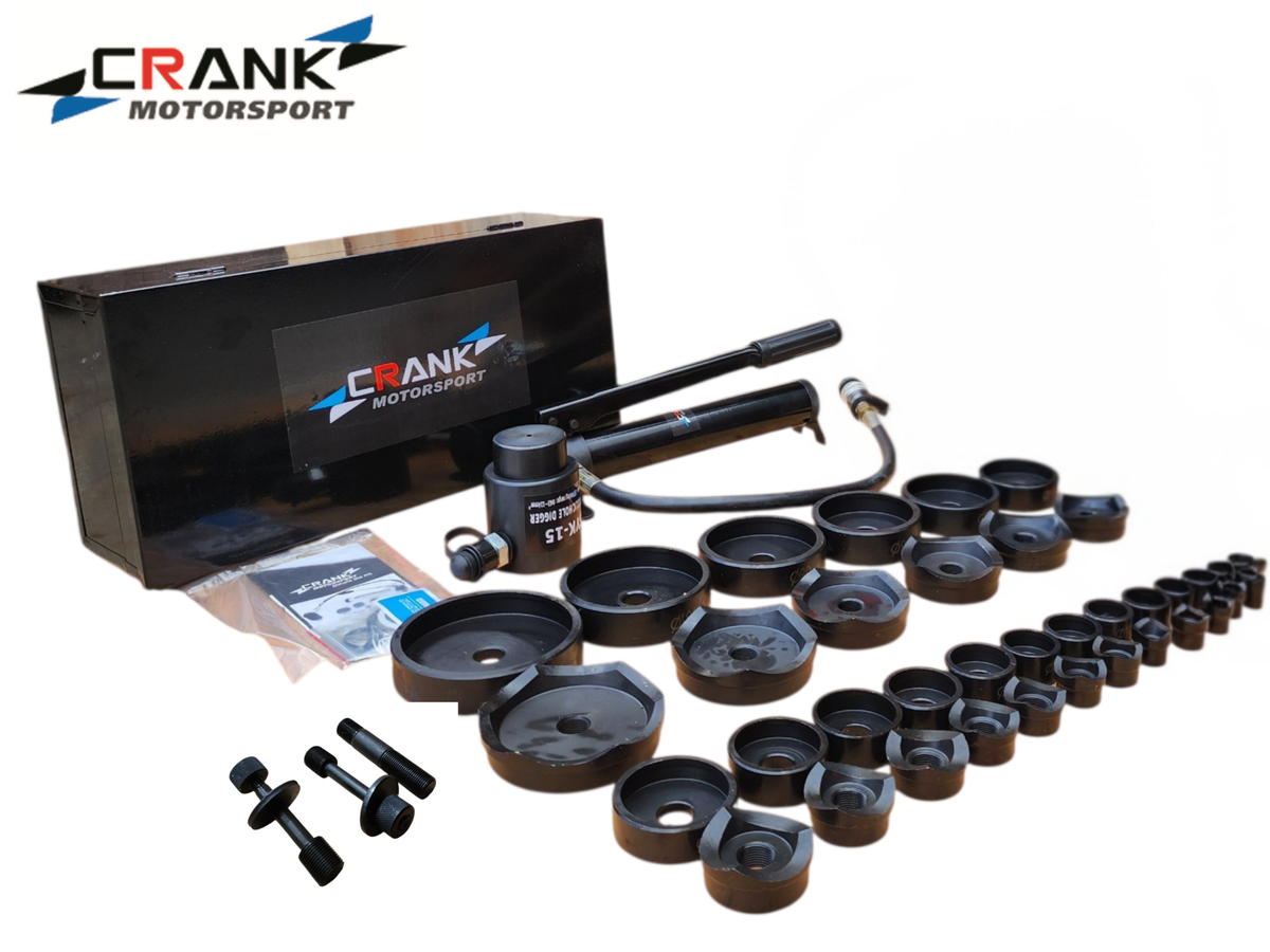 Crank Motorsport 36 Pcs Hydraulic Metal Hole Punch Set – 16–114 mm Cut