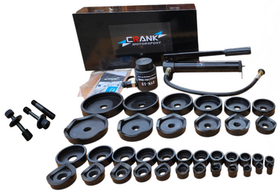 Crank Motorsport 36 Pcs Hydraulic Hole Punch Kit – 16–114 mm Cut, 15T Hand Pump Set