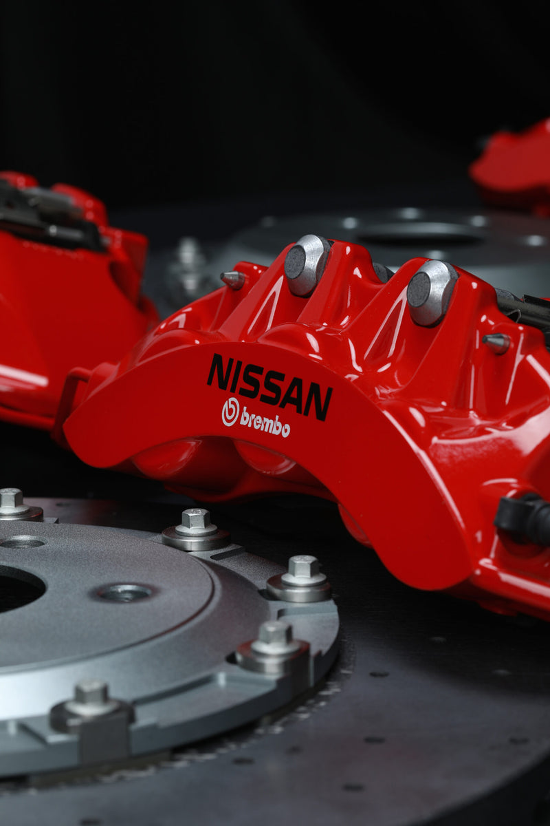 R35 GTR Brake Adapter Kit (V4) to Suit Skyline R32, R33, R34 – Cross Drilled Rotors