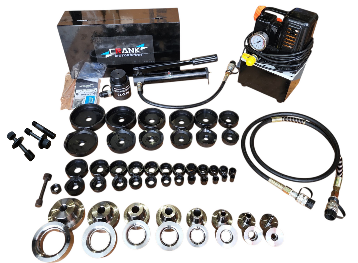Crank Motorsport 52 Pcs Dimple Die + Electric Hydraulic Kit – 16–114 mm Cut, 1/2–2-1/2 in RADIUS