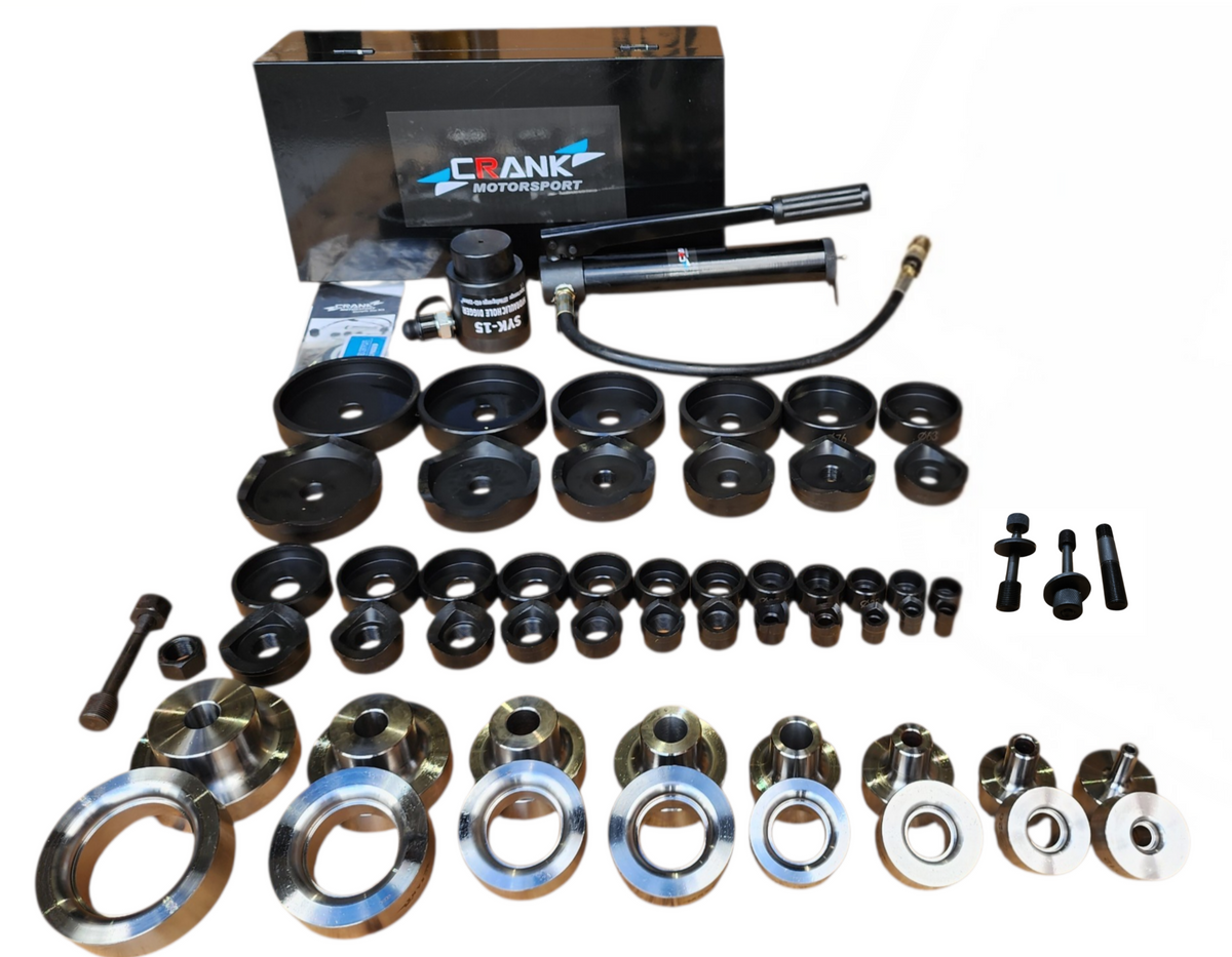 Crank Motorsport 52 Pcs Dimple Die Hydraulic Hole Punch Kit – 16–114 mm Cut, 1/2–2.5" RADIUS Set