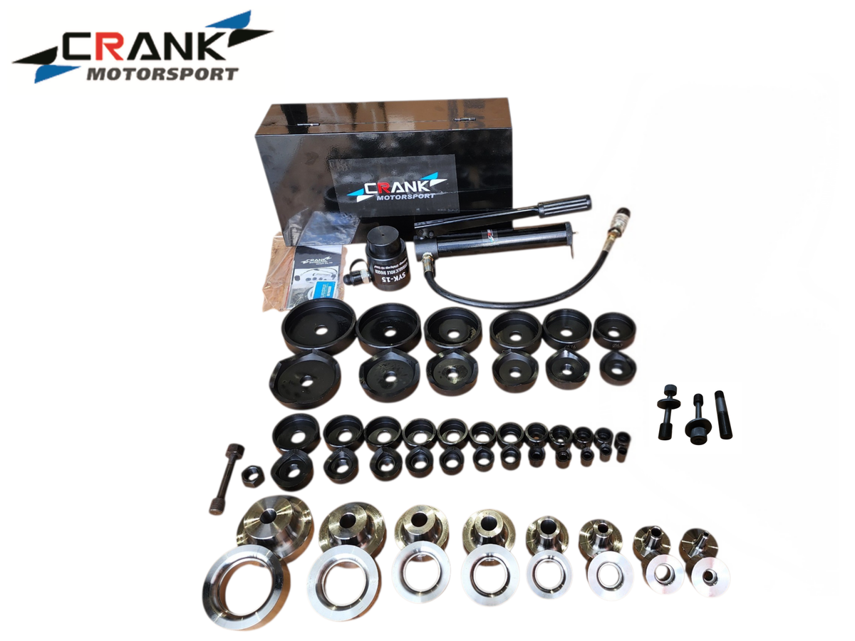 Crank Motorsport 52 Pcs Dimple Die Hydraulic Hole Punch Kit – 16–114 mm Cut, 1/2–2.5" RADIUS Set