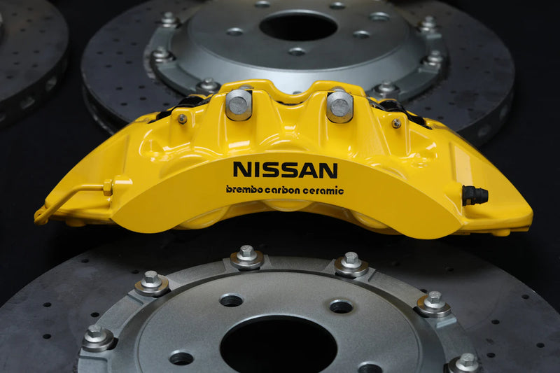 Crank Motorsport R35 GTR Carbon Ceramic Brake Conversion Kit – Nissan Skyline R32-R34 – Black Calipers with Black Hat