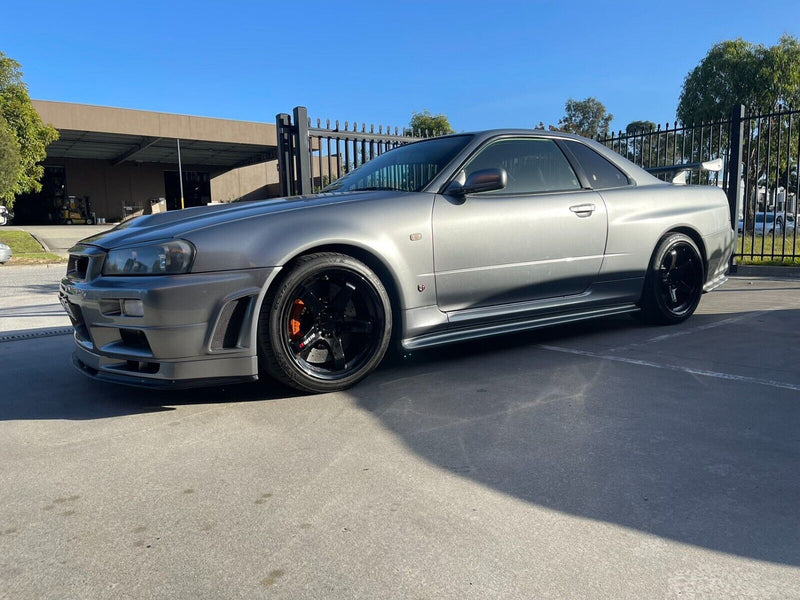 R35 GTR Brake Adapter Kit (V4) to Suit Skyline R32, R33, R34 – Cross Drilled Rotors