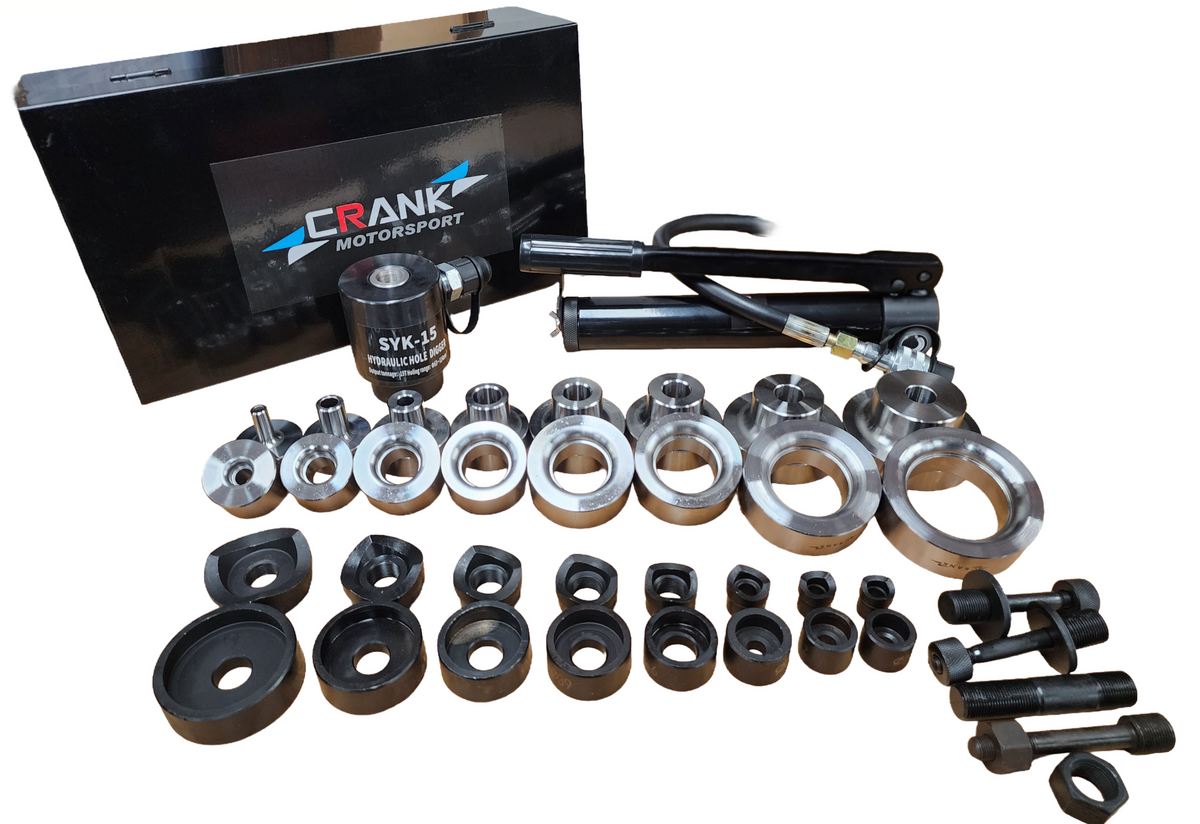 Crank Motorsport 36 Pcs Dimple Die Hole Punch Set – 16–63 mm Cut, 1/2–2.5 in RADIUS Premium Kit