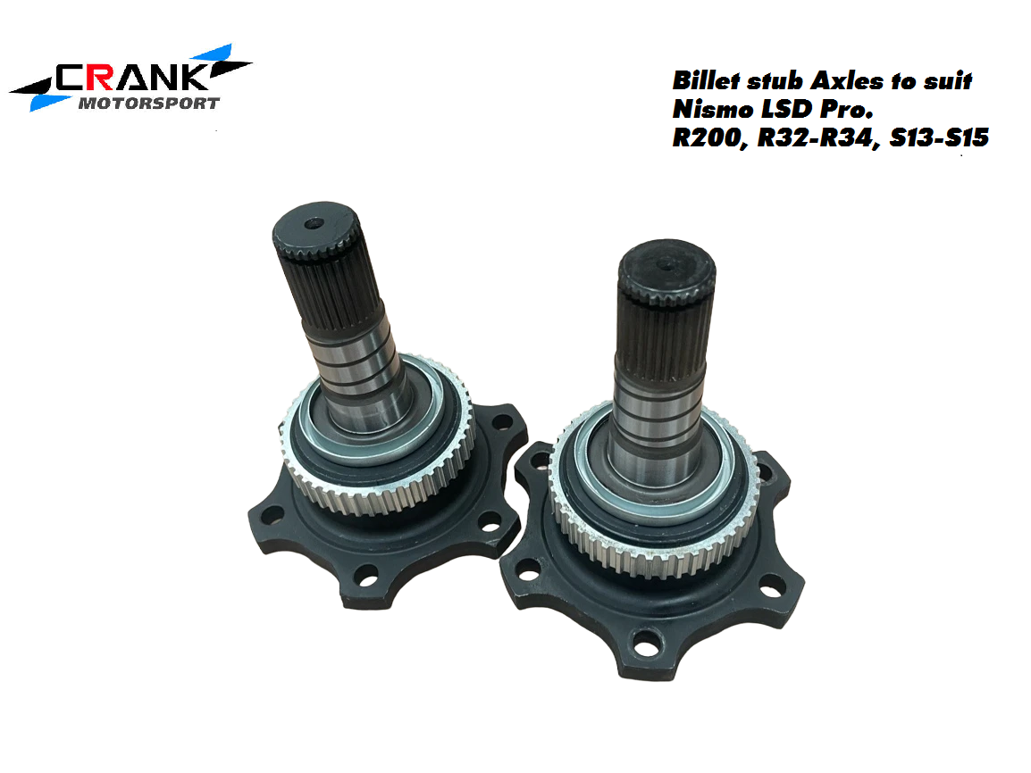 R200 Billet stub axles to suit Nissan GTR diff centre. 31 Splines.  Rated 2200 HP.