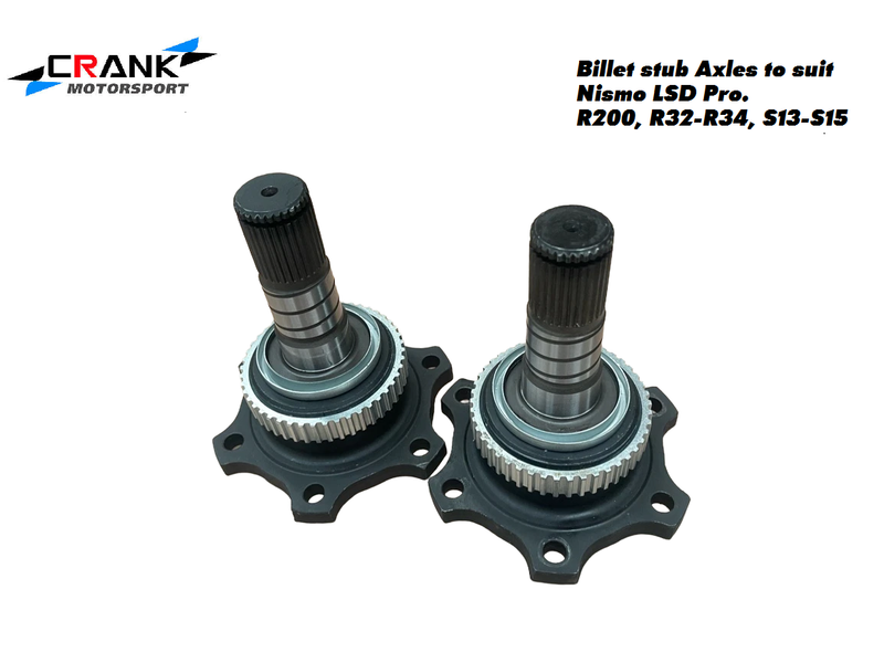 R200 Billet stub axles to suit Nissan GTR diff centre. 31 Splines.  Rated 2200 HP.