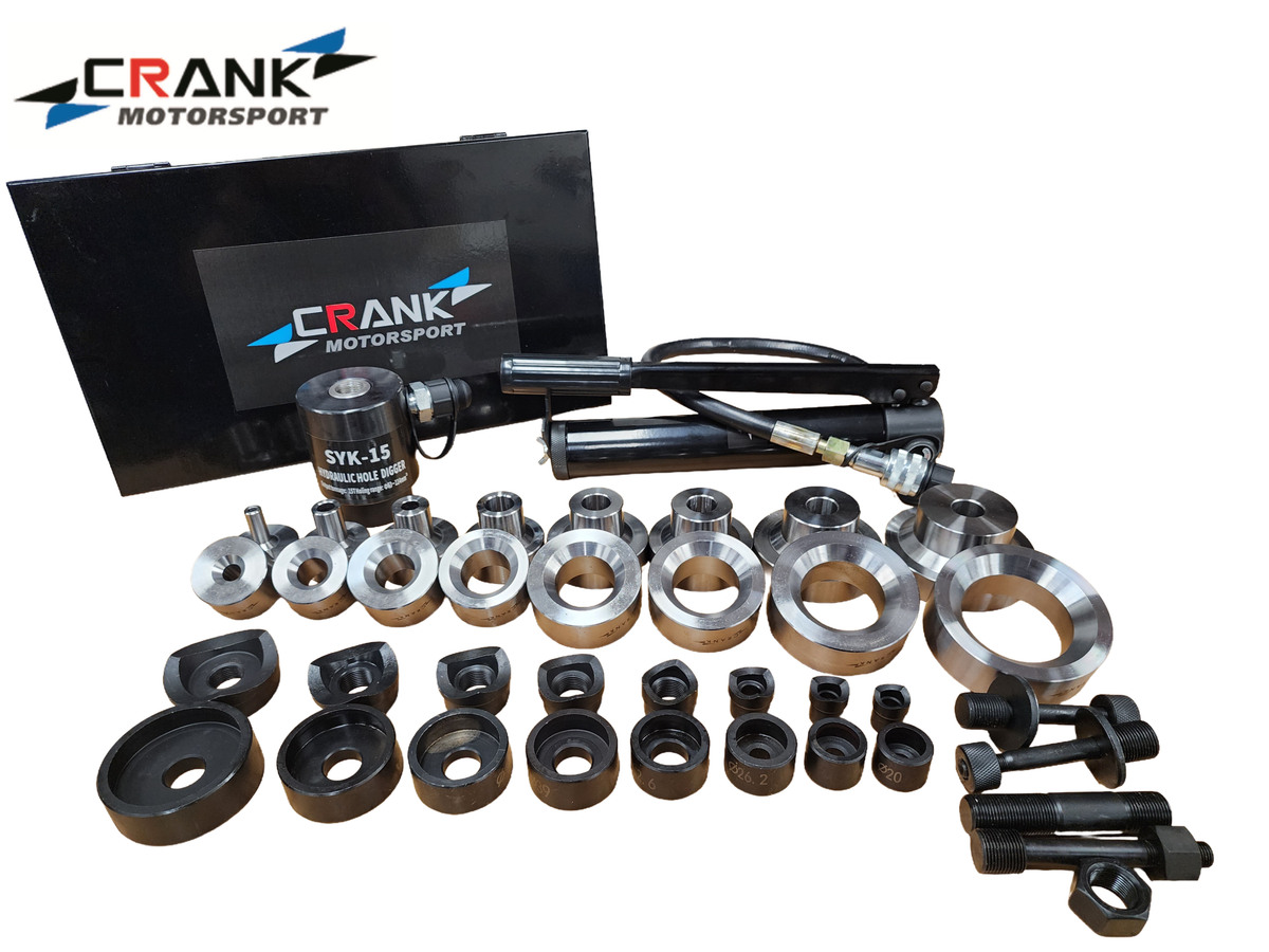 Crank Motorsport 36 Pcs Dimple Die Hole Punch Set – 16–63 mm Cut, 1/2–2.5 in TAPER Premium Kit