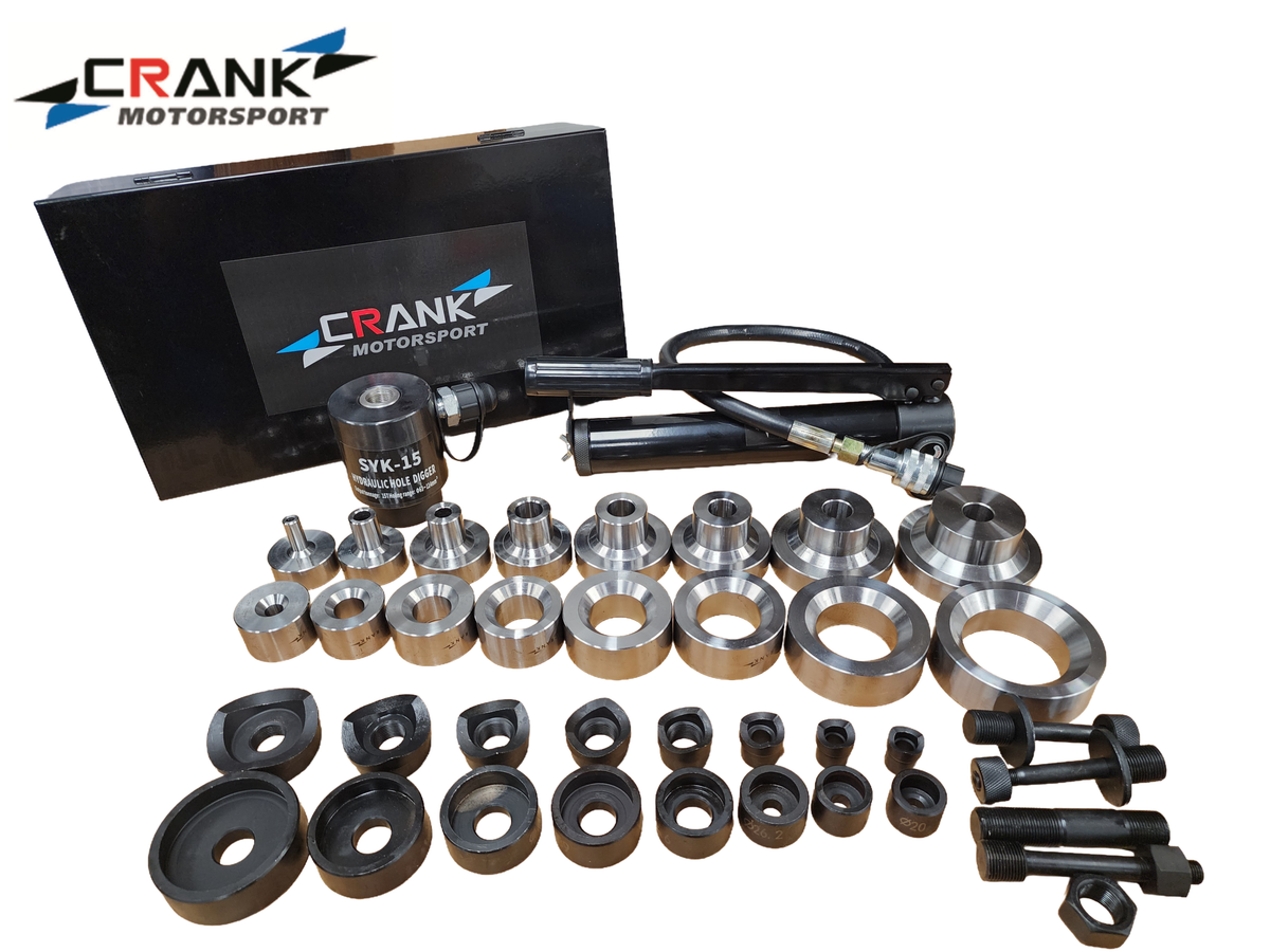 Crank Motorsport 36 Pcs Dimple Die Hole Punch Set – 16–63 mm Cut, 1/2–2.5 in TAPER Premium Kit