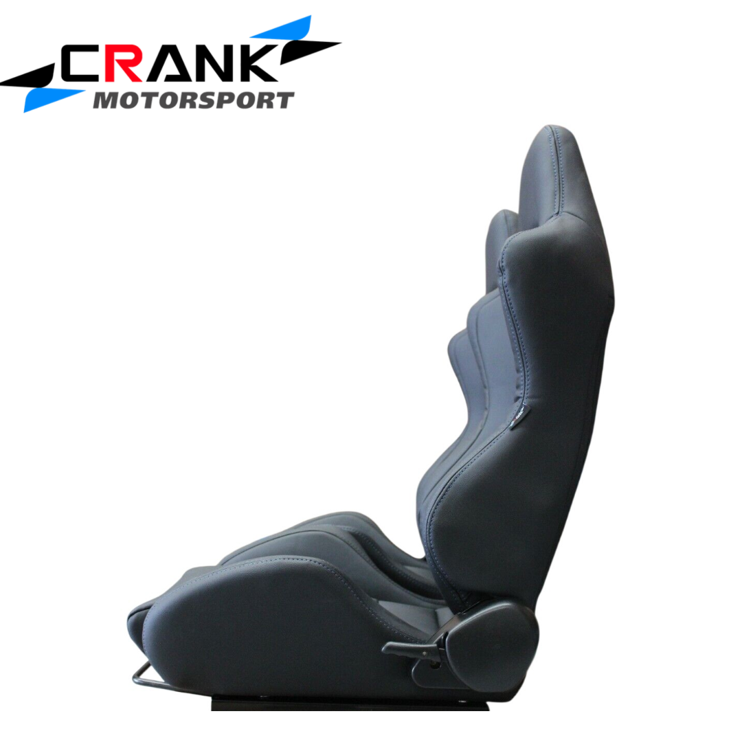 2x GT3 Ultra Hard-Wearing PVC Vinyl Racing Seats – Car Sport Seats – ADR Approved
