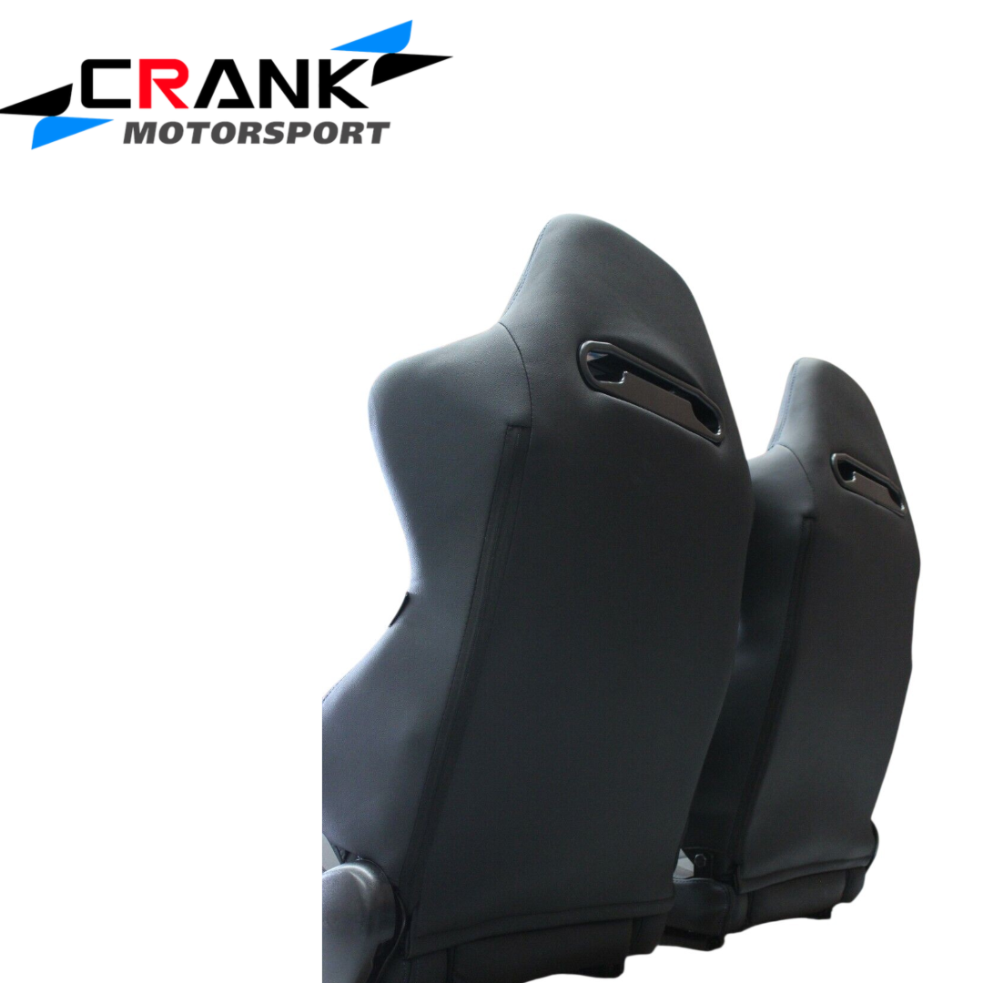 2x GT3 Ultra Hard-Wearing PVC Vinyl Racing Seats – Car Sport Seats – ADR Approved