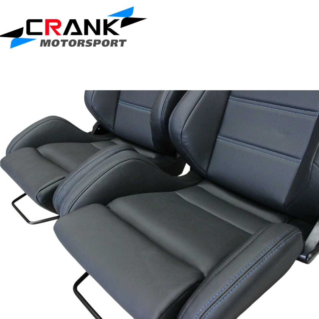 2x GT3 Ultra Hard-Wearing PVC Vinyl Racing Seats – Car Sport Seats – ADR Approved