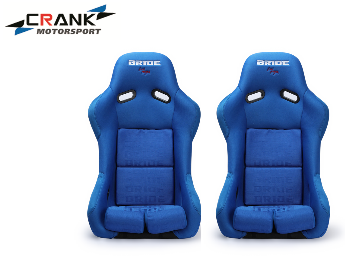 2x Bride VIOS II Style Fixed Back Racing Seats – Blue Fibreglass Low Max