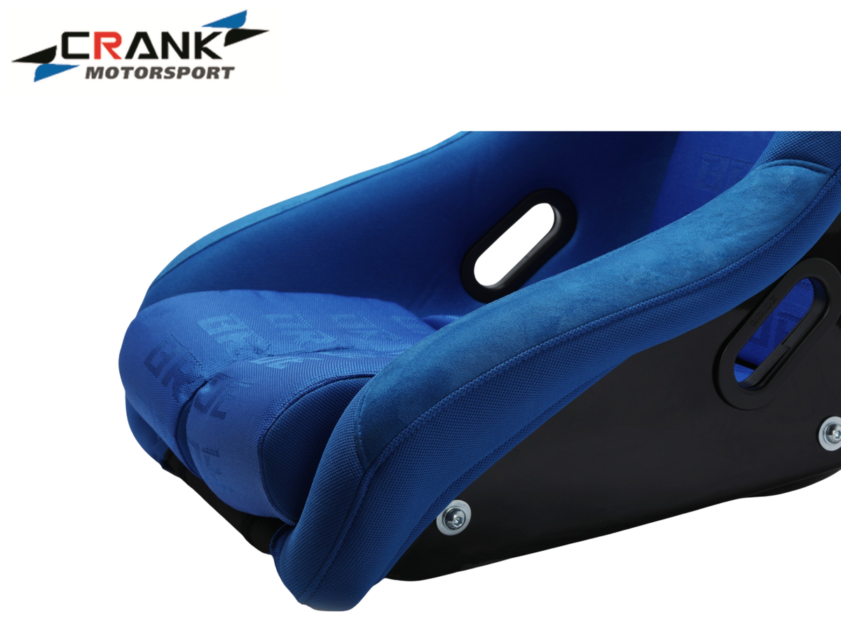 2x Bride VIOS II Style Fixed Back Racing Seats – Blue Fibreglass Low Max