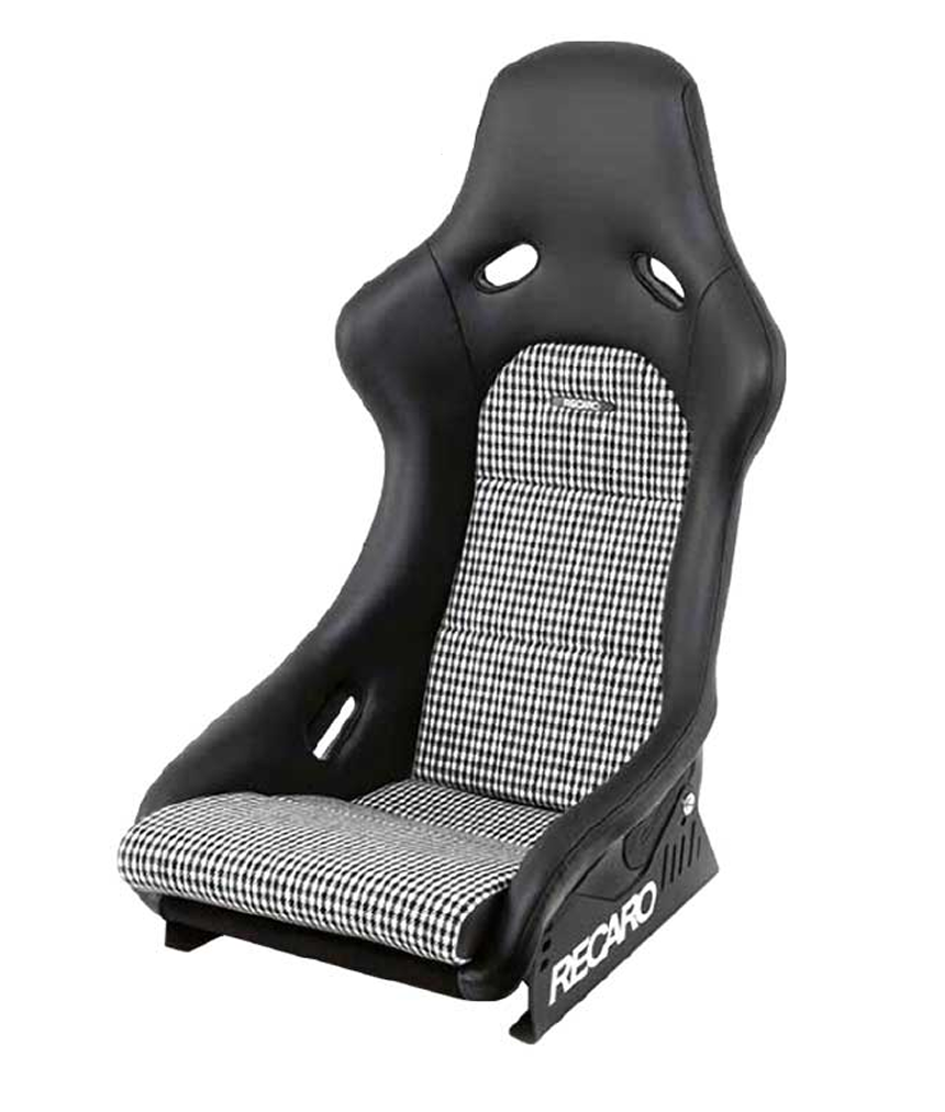 GENUINE RECARO Classic Pole Position (ABE) Black Leather &amp; Pepita (Houndstooth)
